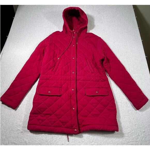 Lauren Ralph Lauren Jackets & Blazers - Lauren Ralph Lauren Women’s Large Red Quilted Barn Jacket Button/Zip Front Warm